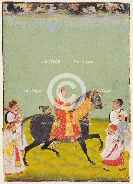 Equestrian Raj Singh II, son of Pratap Singh (r. 1752-55), c. 1760. Creator: Unknown.