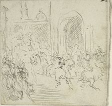 Equestrian Scene in a City, n.d. Creator: Jean-Baptiste Carpeaux