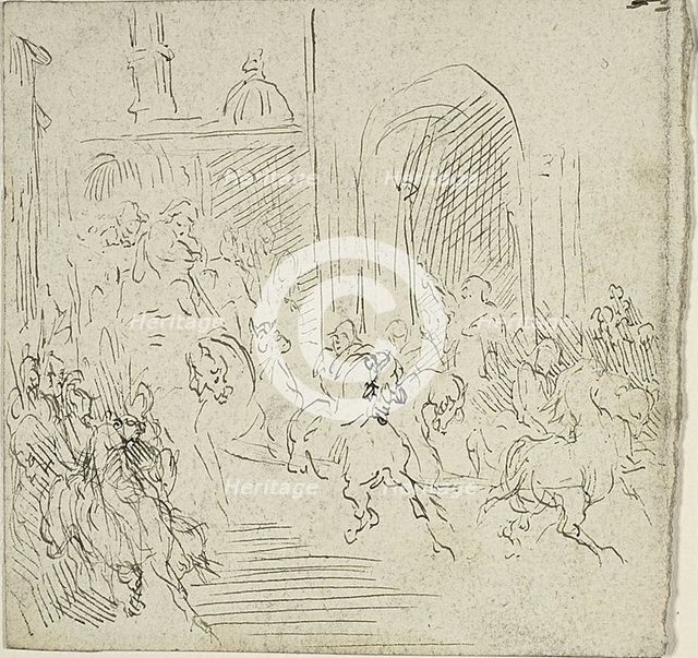 Equestrian Scene in a City, n.d. Creator: Jean-Baptiste Carpeaux.