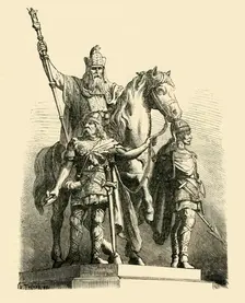 Equestrian Statue of Charlemagne, Paris 1890. Creator: Unknown