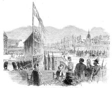 Equestrian Statue of Charles XIV. (Bernadotte) just inaugurated at Stockholm, 1854. Creator: Unknown