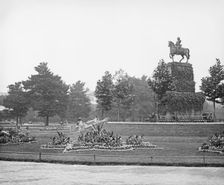 Equestrian statue of George II; St Stephens Green, Dublin, Ireland, 1900. Creator: Robert Augustus Henry L'Estrange