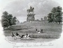 Equestrian statue of King George III, Snow Hill, Windsor Great Park, Berkshire, c1861. Artist: Anon
