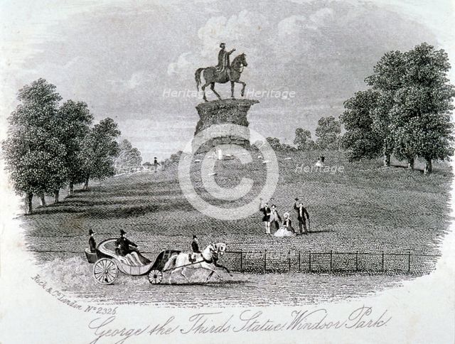 Equestrian statue of King George III, Snow Hill, Windsor Great Park, Berkshire, c1861. Artist: Anon