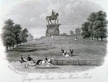 Equestrian statue of King George III, Snow Hill, Windsor Great Park, Berkshire, c1861. Artist: Anon