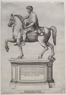 Equestrian Statue of Marcus Aurelius, 1548. Creator: Nicolas Beatrizet (French, 1515-after 1565)