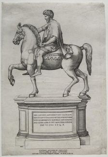 Equestrian Statue of Marcus Aurelius, 1548. Creator: Nicolas Beatrizet (French, 1515-after 1565)