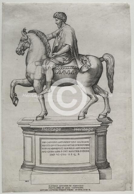 Equestrian Statue of Marcus Aurelius, 1548. Creator: Nicolas Beatrizet (French, 1515-after 1565).