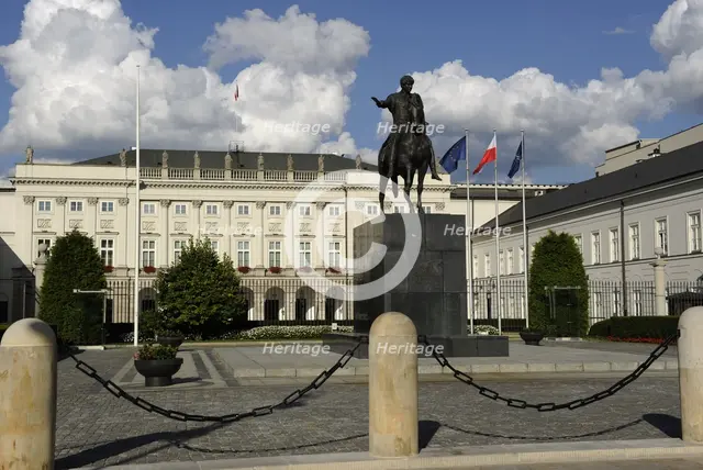 Equestrian statue of Prince Jozef Poniatowski (1763-1813), Presidential Palace, Warsaw, Poland,2013. Creator: LTL.