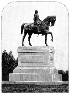 Equestrian statue of the Prince Consort in Windsor Park, 1890. Creator: Unknown