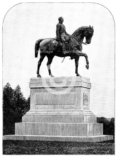 Equestrian statue of the Prince Consort in Windsor Park, 1890. Creator: Unknown.