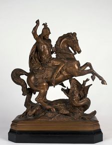 Equestrian statuette of Saint George killing the dragon, 1853. Creator: Anton Dominik Fernkorn