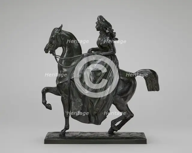 Equestrienne in 1830 Dress, model n.d., cast 1845/1873. Creator: Antoine-Louis Barye.