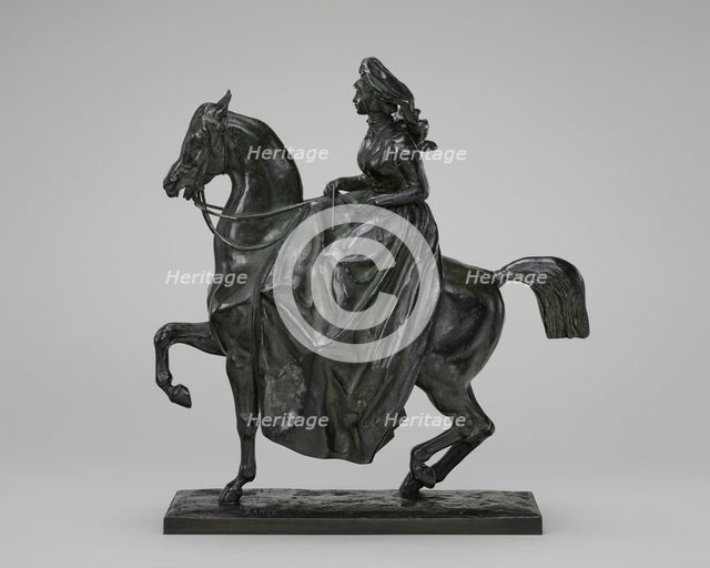 Equestrienne in 1830 Dress, model n.d., cast 1845/1873. Creator: Antoine-Louis Barye.