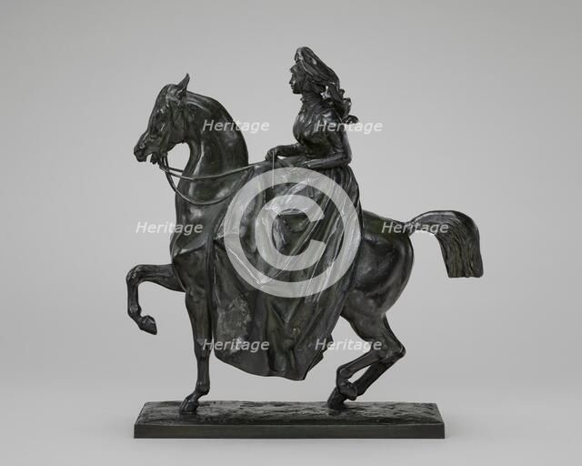 Equestrienne in 1830 Dress, model n.d., cast 1845/1873. Creator: Antoine-Louis Barye.