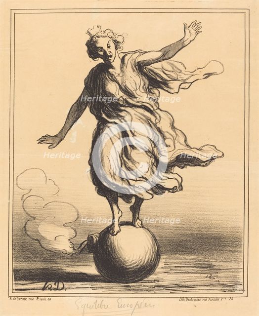 Équilibre Européen, 1867. Creator: Honore Daumier.