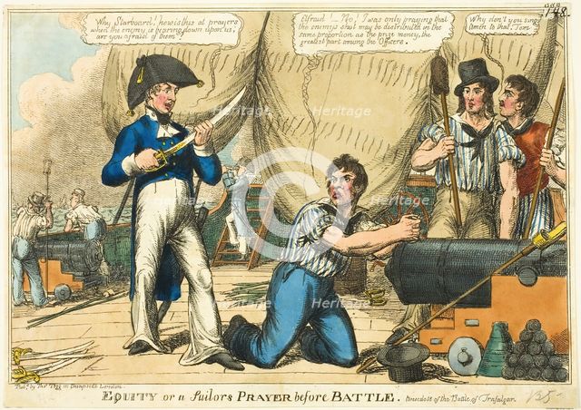 Equity, or a Sailor's Prayer before Battle, 1805. Creator: Charles Williams.
