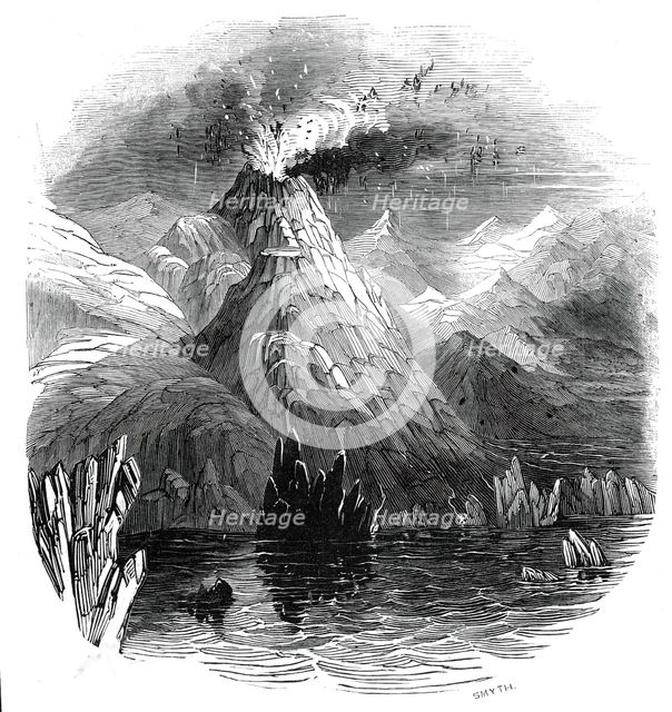 Eruption of Mount Hecla, 1845.  Creator: Smyth.