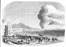 Eruption of Mount Vesuvius near the foot of the hill, between Resina and the Torre de..., 1861. Creator: Unknown