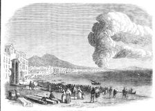 Eruption of Mount Vesuvius near the foot of the hill, between Resina and the Torre de..., 1861. Creator: Unknown