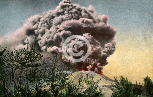 Eruption of Vesuvius, Italy, April 1906. Artist: Unknown