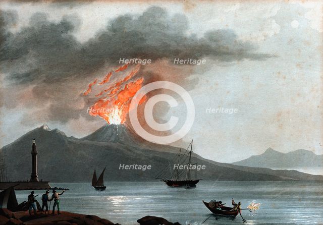 Eruption of Vesuvius, Italy, c1815. Creator: Unknown.