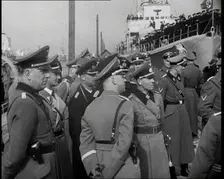 Erwin Rommel with German Officers on a Warship, 1930s. Creator: British Pathe Ltd