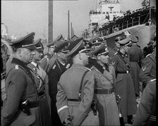 Erwin Rommel with German Officers on a Warship, 1930s. Creator: British Pathe Ltd