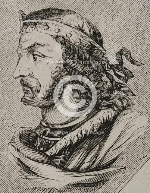 Erwig, (d687), King of the Visigoths in Hispania from 680 to 687, 1853. Creator: Unknown.