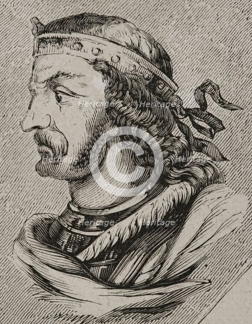 Erwig, (d687), King of the Visigoths in Hispania from 680 to 687, 1853. Creator: Unknown.