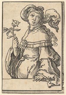 Erythrean Sibyl, from the series of Sibyls, ca. 1530. Creator: Lucas van Leyden