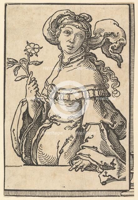 Erythrean Sibyl, from the series of Sibyls, ca. 1530. Creator: Lucas van Leyden.