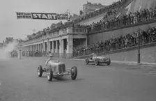 ERA of Earl Howe and Alta of CK Mortimer competing in the Brighton Speed Trials, 1938. Artist: Bill Brunell