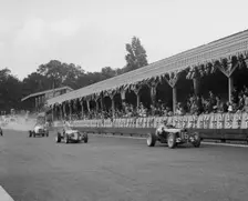 ERA of Raymond Mays and Riley of Percy Maclure racing at Crystal Palace, London, 1939. Artist: Bill Brunell