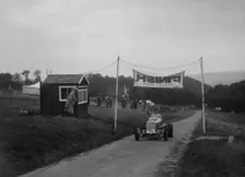 ERA of Raymond Mays at the finishing line of the Shelsley Walsh Hillclimb, Worcestershire, 1935. Artist: Bill Brunell