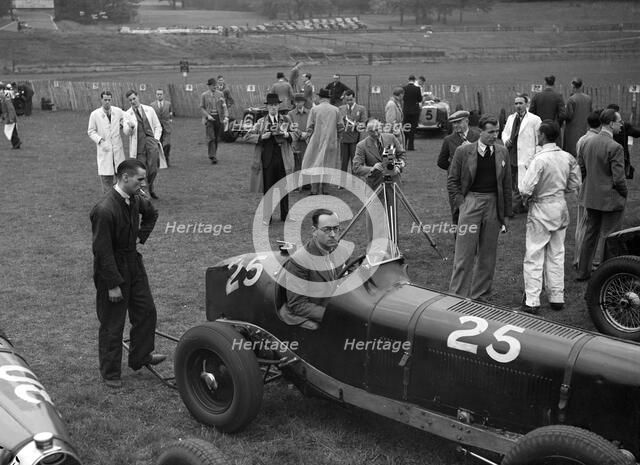 ERA at Crystal Palace motor racing circuit, 1938 or 1939. Artist: Bill Brunell.