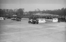 ERA cars of Jock Manby-Colegrave and Raymond Mays, JCC International Trophy, Brooklands, 2 May 1936. Artist: Bill Brunell
