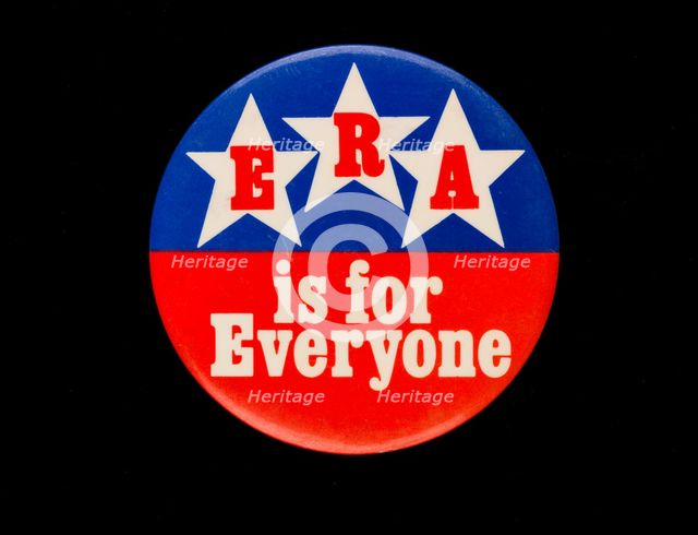 ERA is for Everyone badge owned by Sally Ride, ca. 1972. Creator: Unknown.