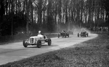 ERA, Vale Special of Ian Connell, Bugatti and MG Q type, Donington Park, Leicestershire, c1930s. Artist: Bill Brunell
