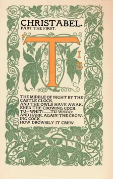 Eragny Press: Opening Page of Coleridge's Christabel 1895-1914. Artist: Lucien Pissaro