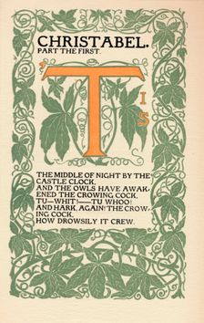 Eragny Press: Opening Page of Coleridge's Christabel 1895-1914. Artist: Lucien Pissaro