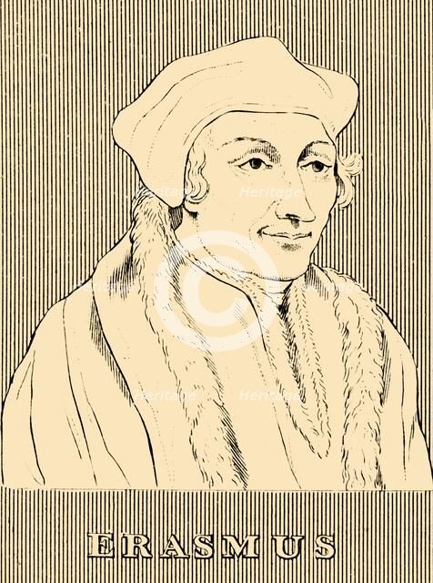 'Erasmus', (1466-1536), 1830. Creator: Unknown.