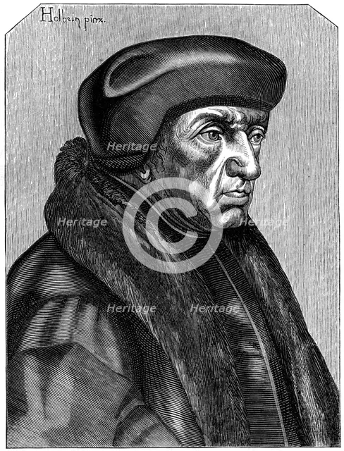 Erasmus (1469-1536), Dutch humanist and theologian, 16th century (1849). Artist: Unknown