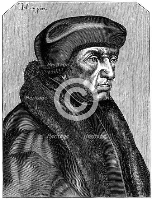 Erasmus (1469-1536), Dutch humanist and theologian, 16th century (1849). Artist: Unknown
