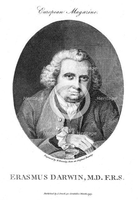 Erasmus Darwin, English physician and naturalist, 1795.  Creator: Unknown.