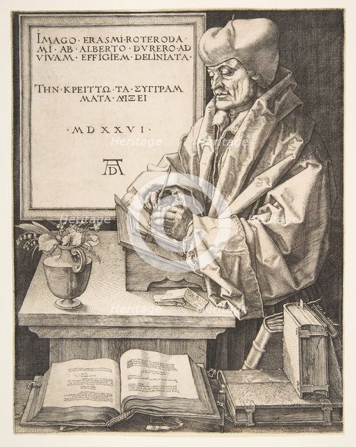 Erasmus of Rotterdam, 1526. Creator: Albrecht Durer.