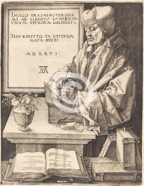 Erasmus of Rotterdam, 1526. Creator: Albrecht Durer.