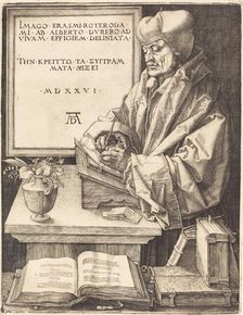 Erasmus of Rotterdam, 1526. Creator: Albrecht Durer
