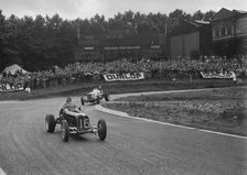 ERAs of Raymond Mays and Arthur Dobson racing at Crystal Palace, London, 1939. Artist: Bill Brunell