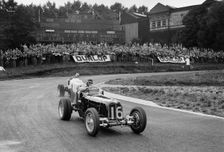ERAs of Raymond Mays and Arthur Dobson racing at Crystal Palace, London, 1939. Artist: Bill Brunell